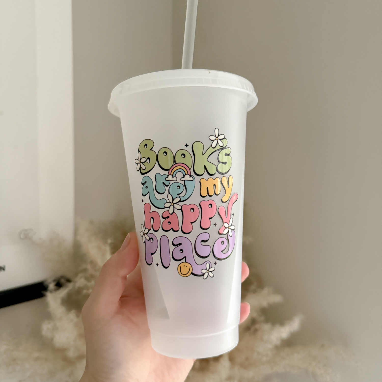 Books Are My Happy Place 24oz Cold Cup