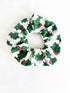 White Holly Christmas Hair Scrunchie