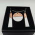 Circle Half Copper Half White Enamel Pendant and Earring Set
