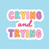 Crying and Trying Vinyl Sticker
