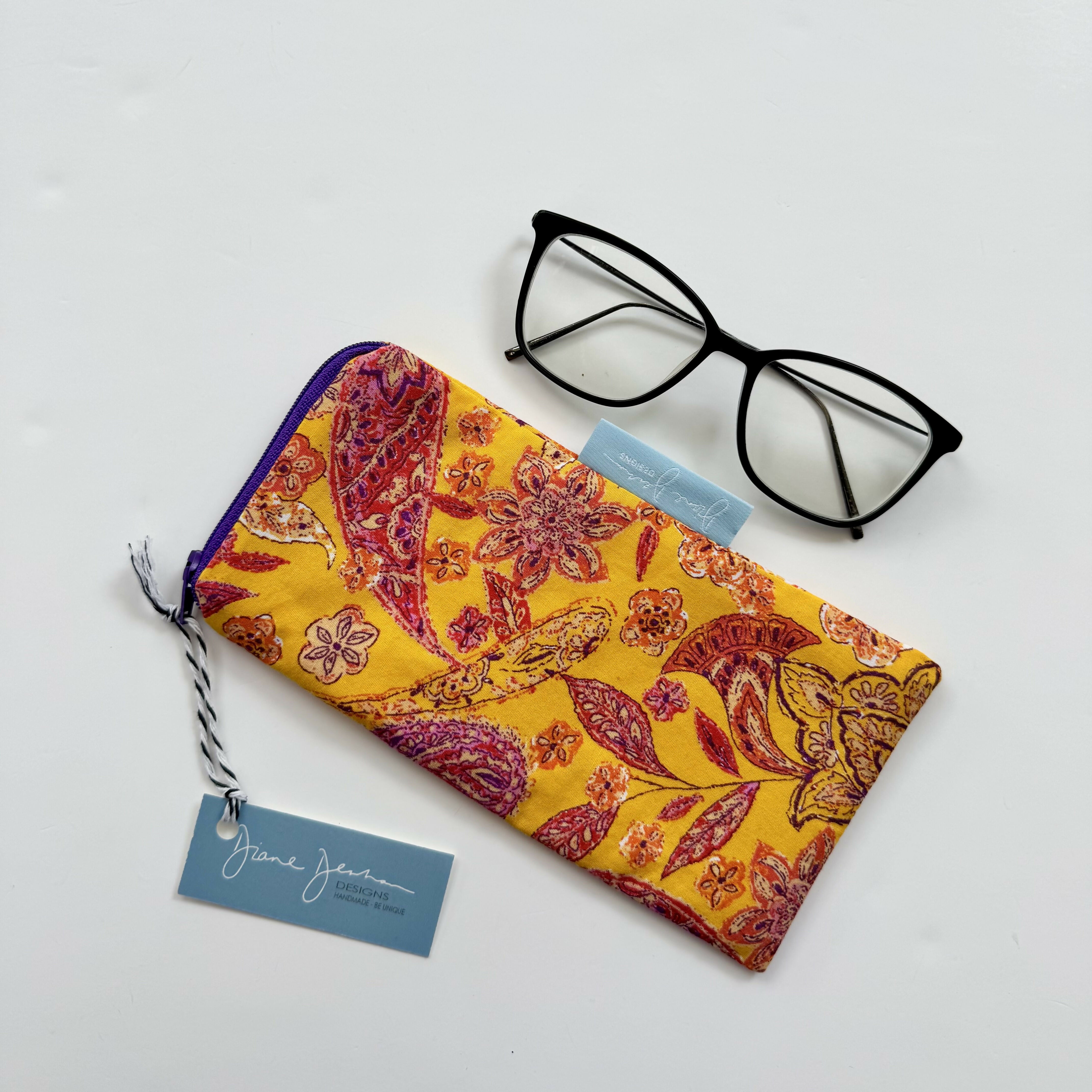 Glasses Case - Yellow Bandana