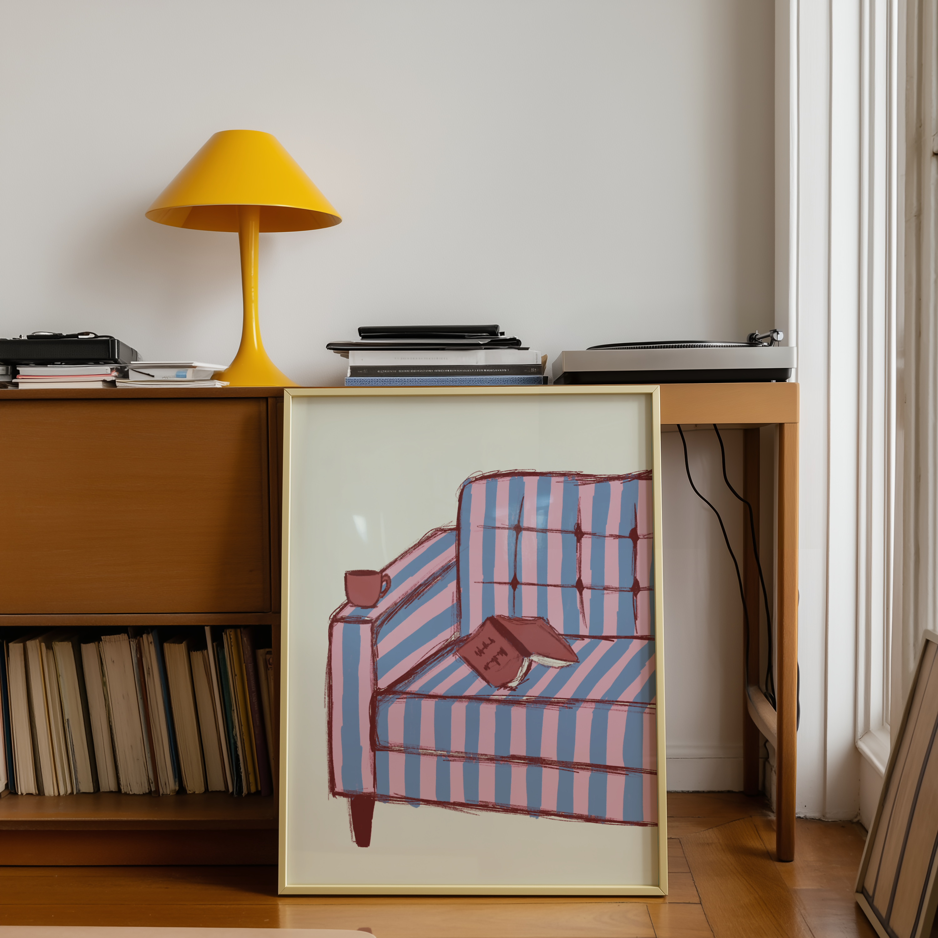Armchair and Book Print