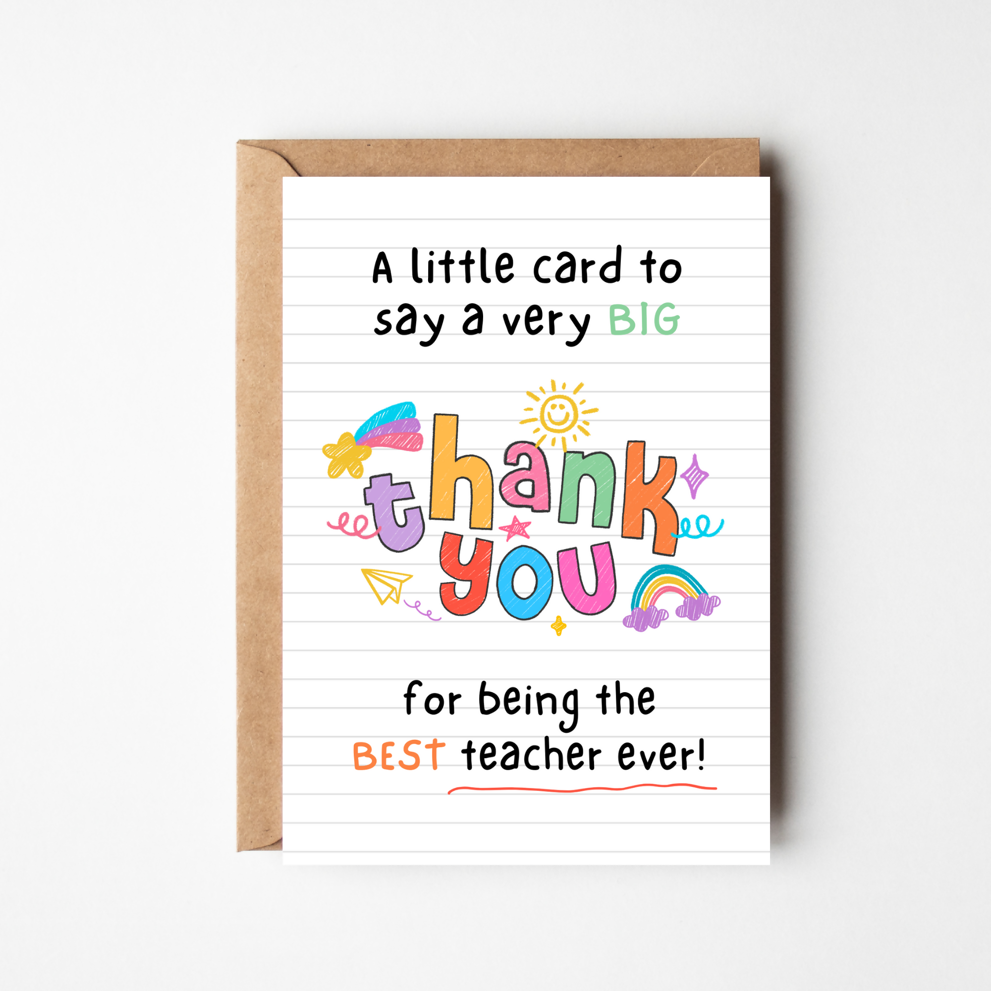 BEST TEACHER GREETINGS CARD