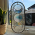 Iridescent & Clear Corded Moon-Phase Stained Glass Panel