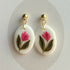 Pink Tulip Clay Earrings