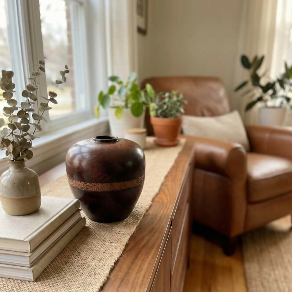 English Oak Hollow Form Vessel | Handmade Wooden Art | 5th Anniversary Gift