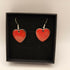Red Enamel Heart Earrings