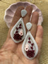 Rose and Vine Teardrop Earrings with Crystal Trim
