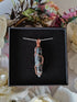 Labradorite Wire Wrapped Crystal Point Necklace on Sterling Silver Chain