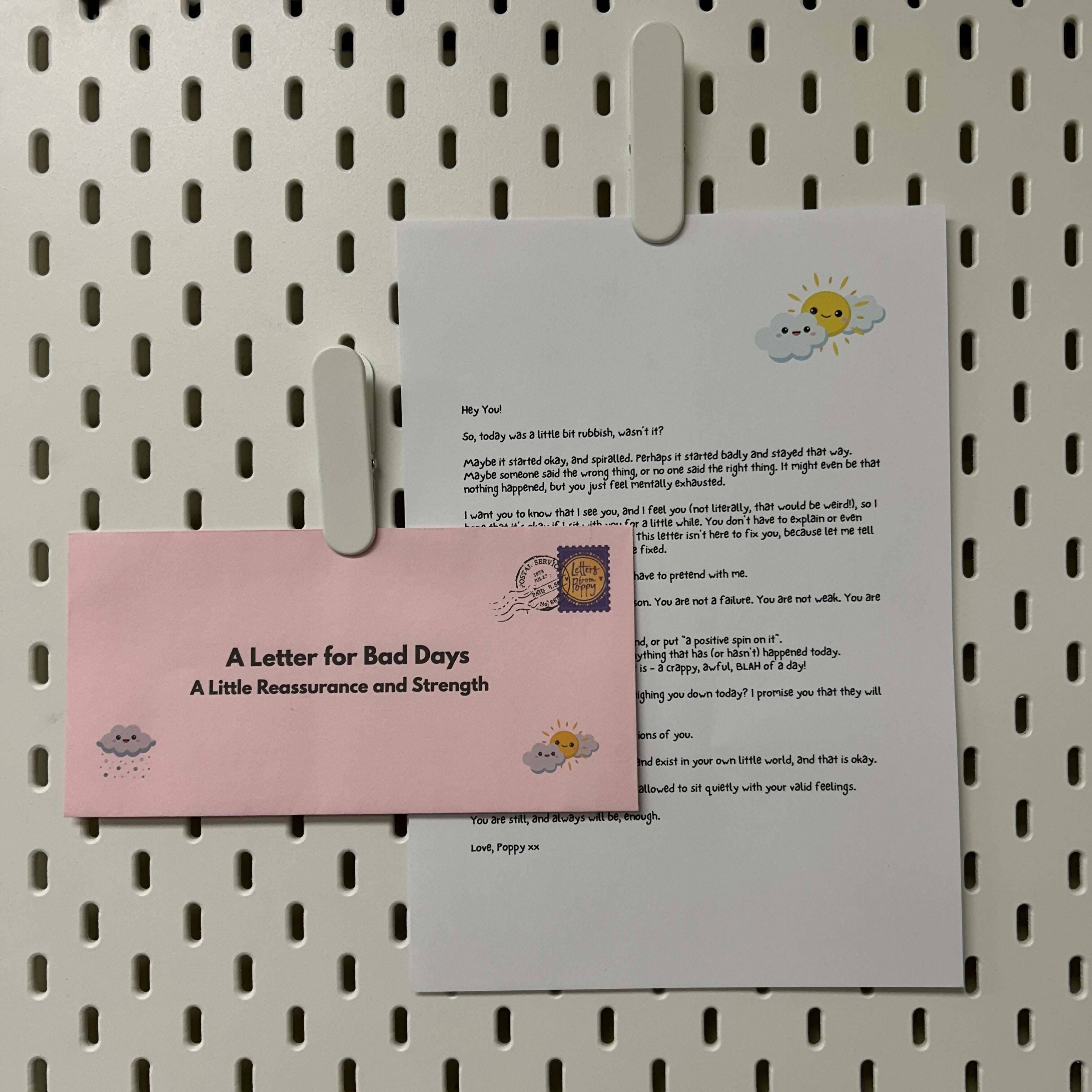 Bad Days Letter for Reassurance and Strength