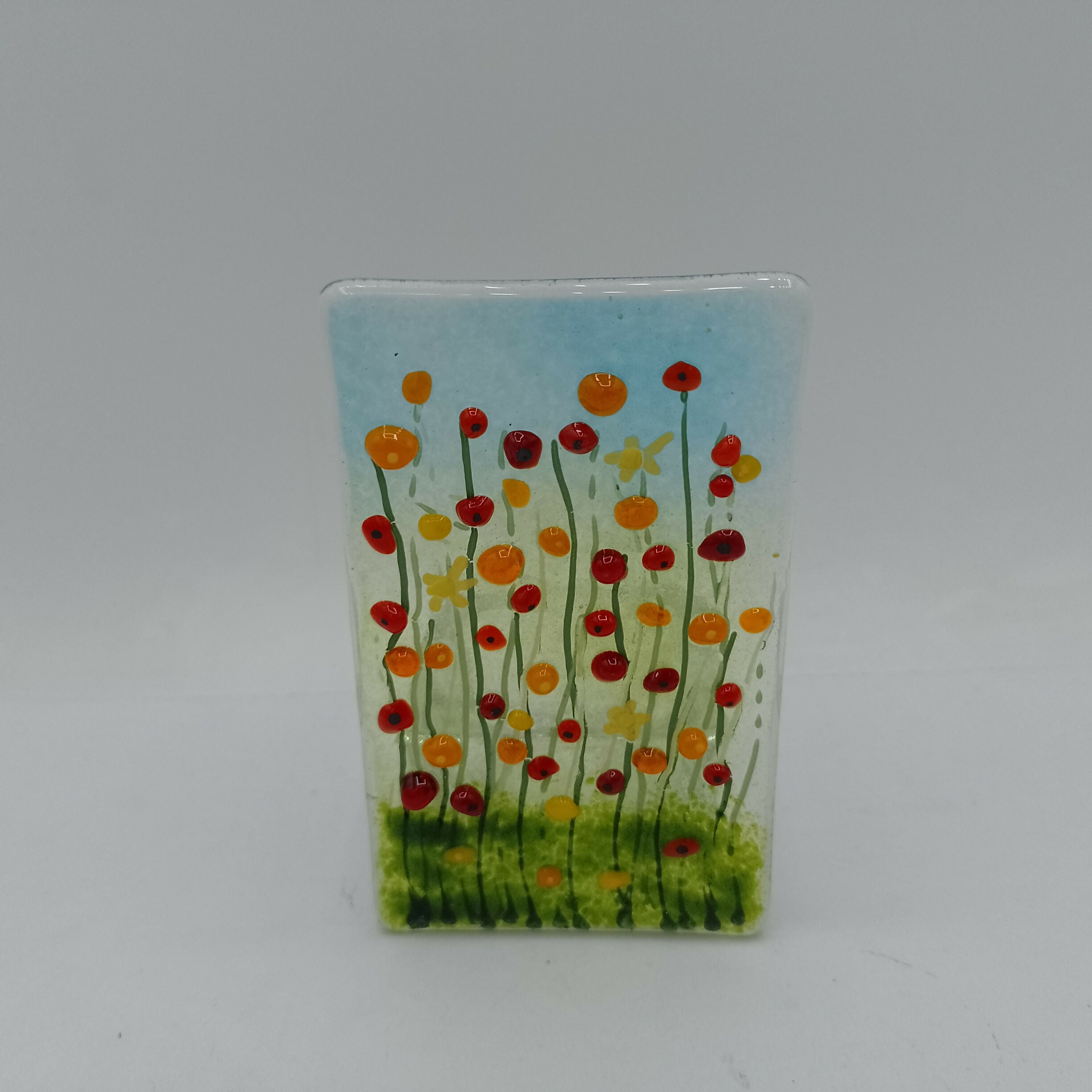 Fused Glass Flower Meadow Tealight