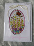 Hand Painted Glass Ovel Suncatcher with Flowers Card/Gift