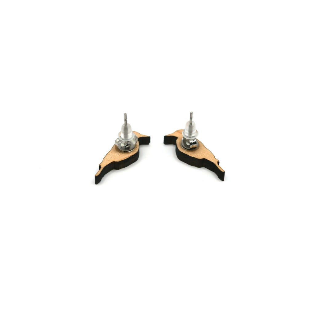 Green Woodpecker Stud Earrings