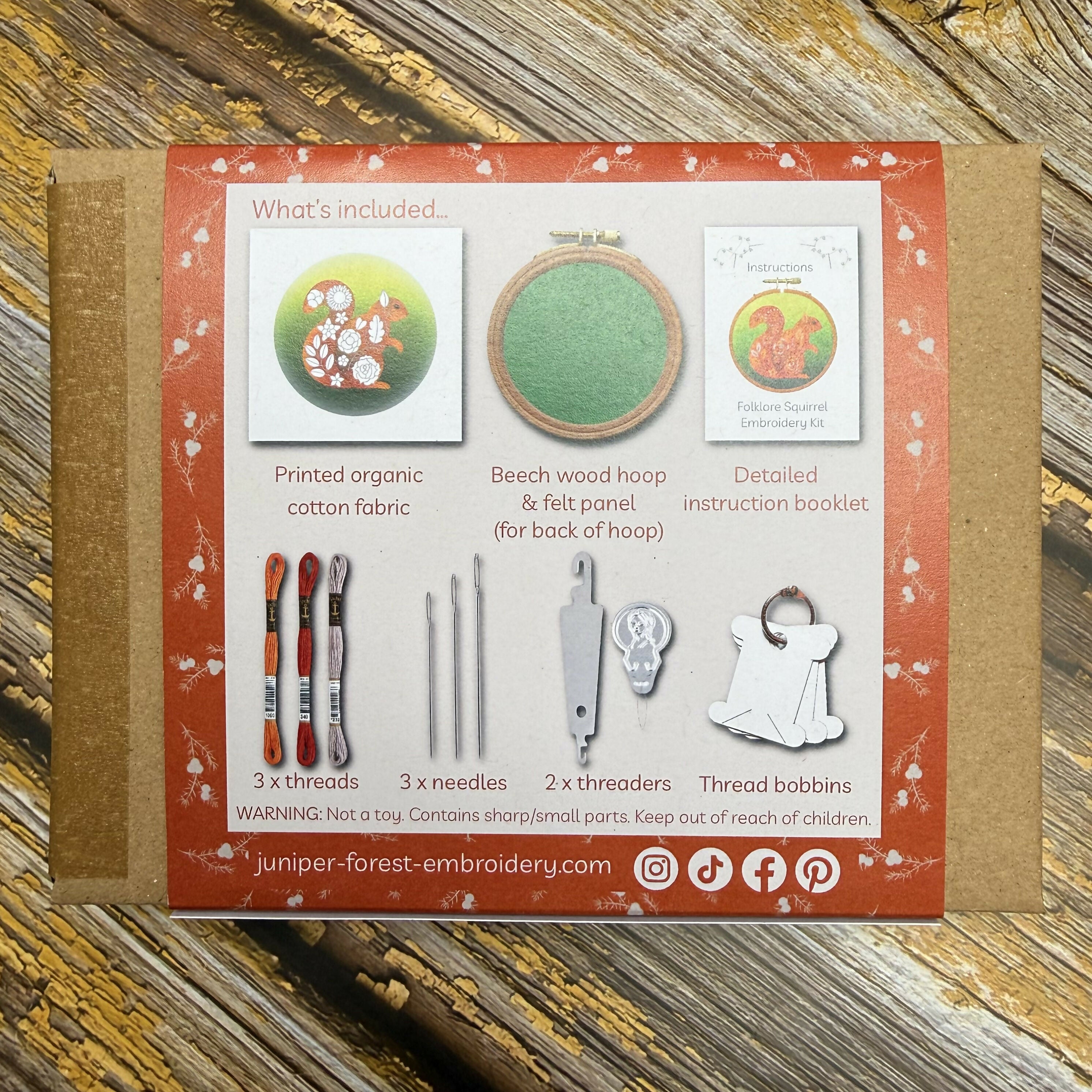 Folklore Squirrel Embroidery Kit