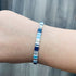 Japanese Tila Glass Bead Bracelet - Blue 185 mm to 195 mm
