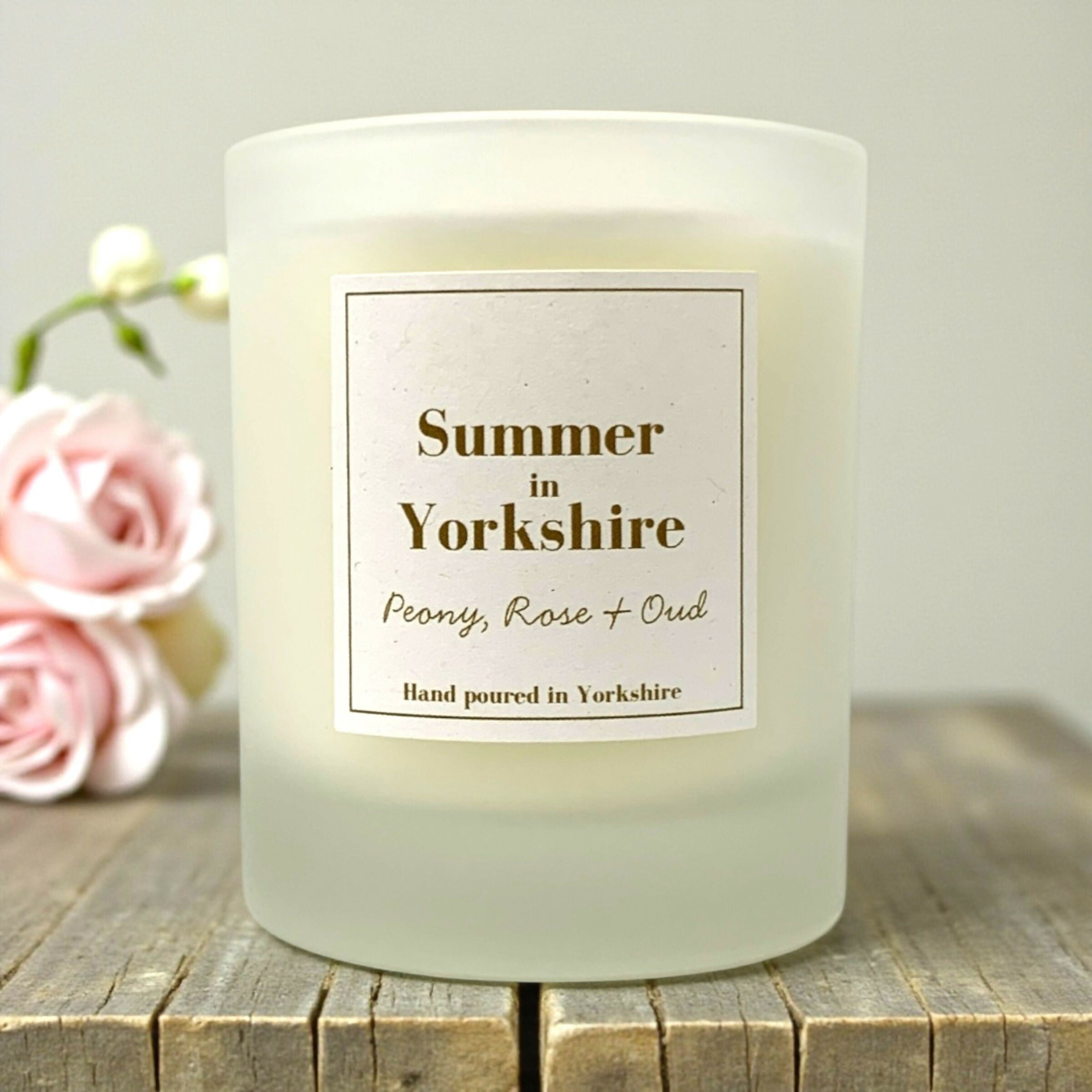Summer in Yorkshire - Peony, Rose and Oud Scented Candle - 150g