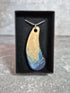Unique and Beautiful Hand Crafted Cyan, Blue Ivory and Sand Pendant