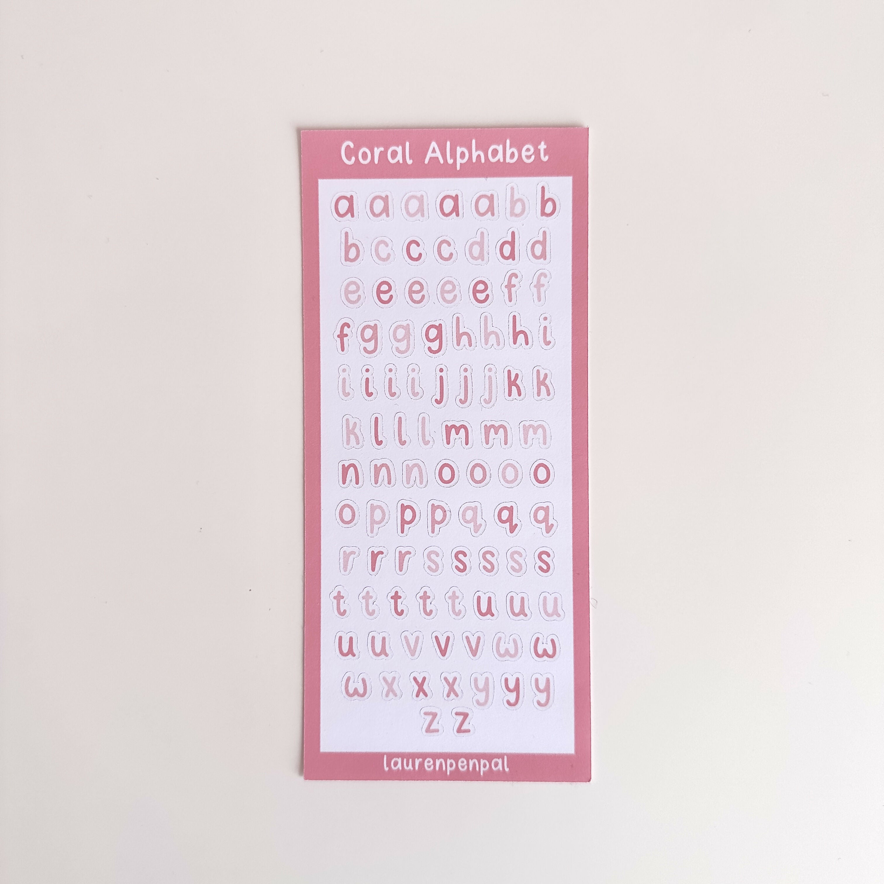 Coral Alphabet Sticker Sheet
