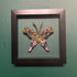 Lovely Multi Coloured Felt Butterfly Mounted In A Black Box Frame