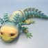 3D Printed LARGE: Articulated Sensory Fidget Animals friends Axolotl (Teal/Beige/Lime) 25cm