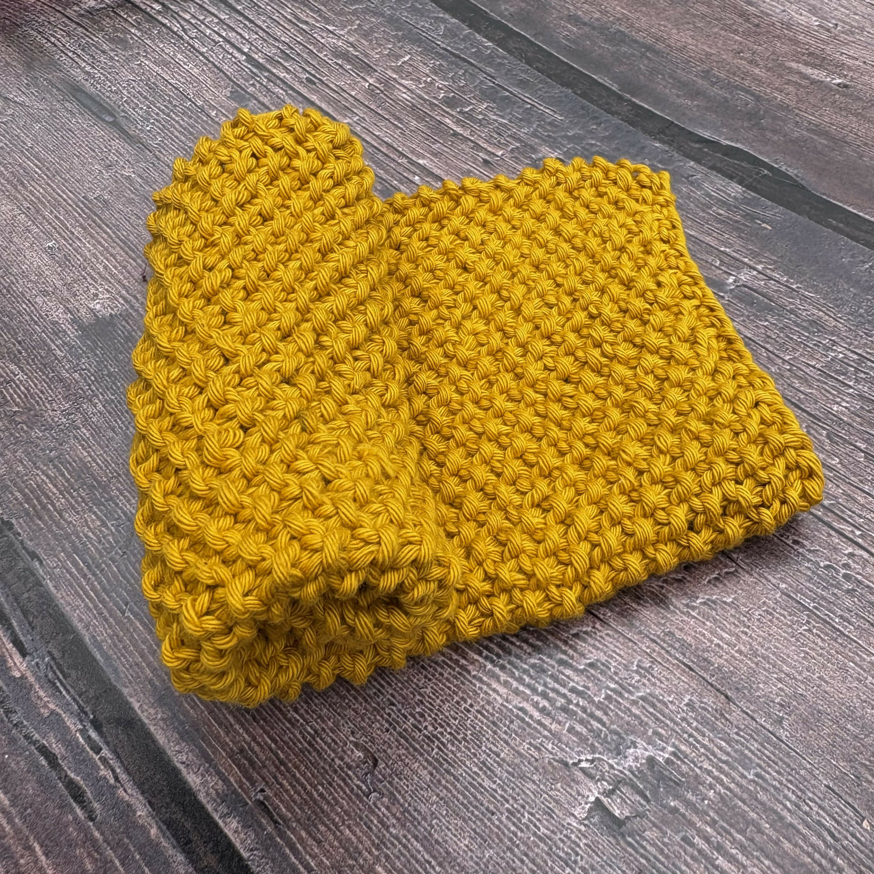 Hand Knitted Cotton Wash Cloth