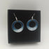 Dark Blue and White Enamel Hoop Earrrings