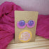 Pink And Purple Geometric Stud Polymer Clay Earrings