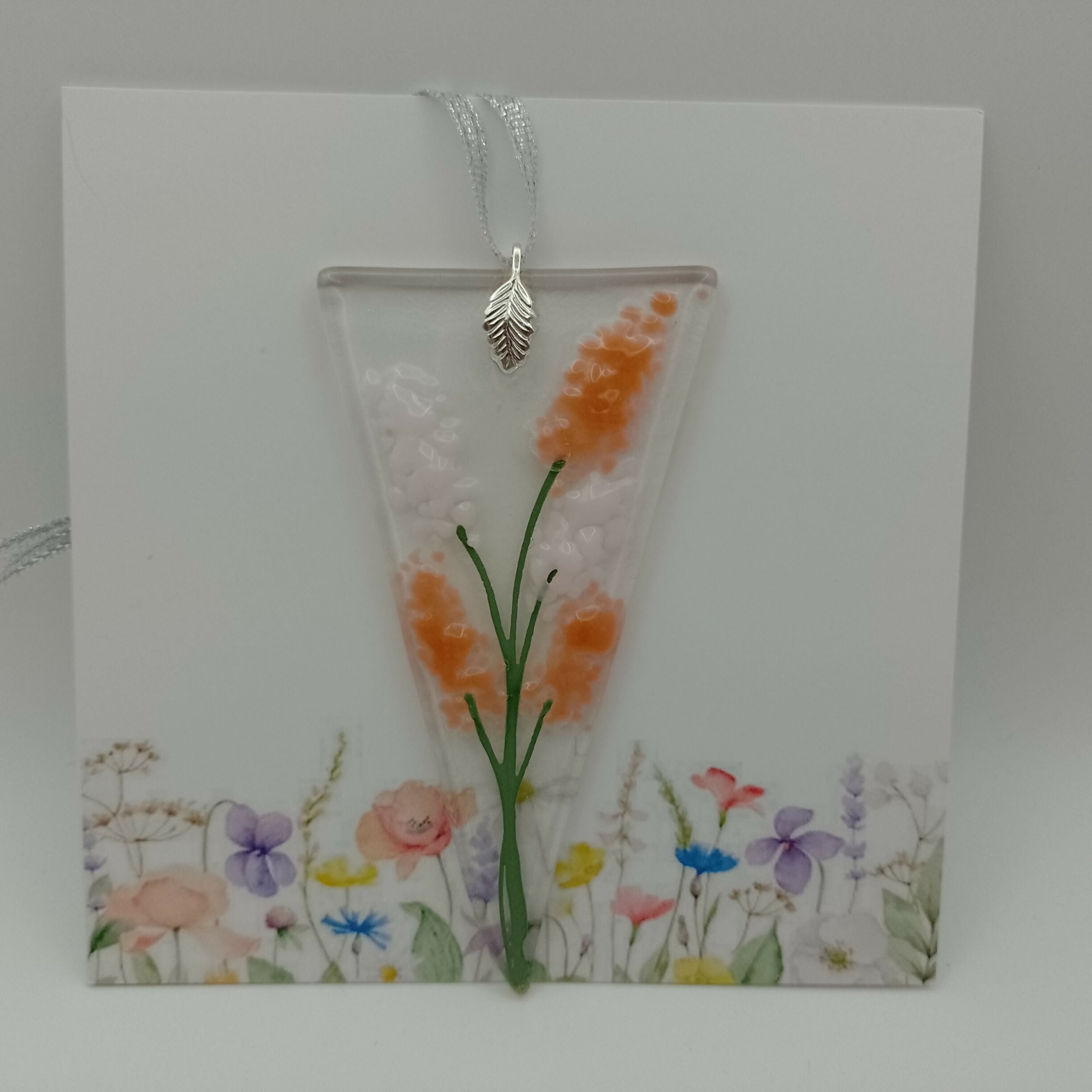 Fused Glass Flower Card