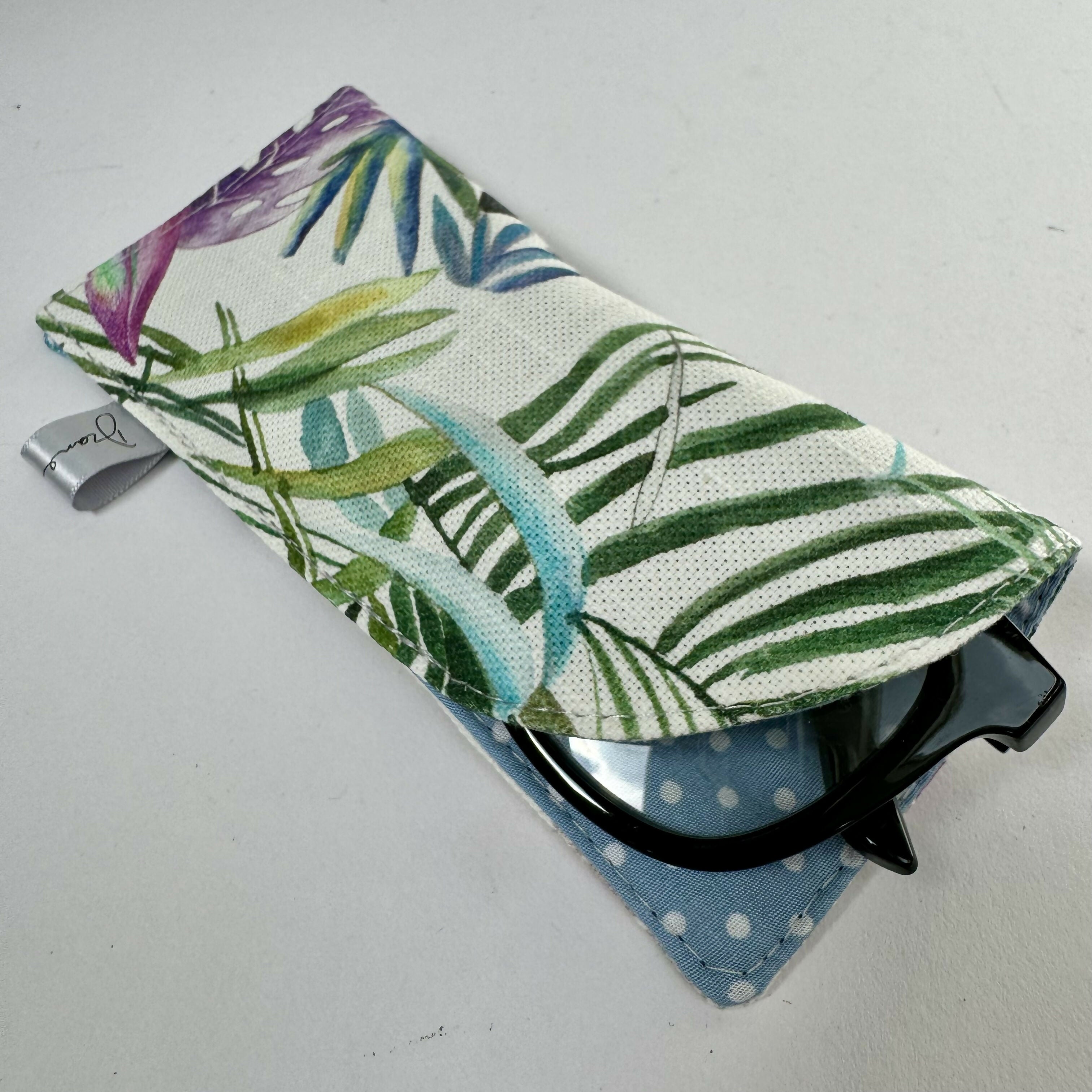 Slip In Glasses Case - Tropical Leaves