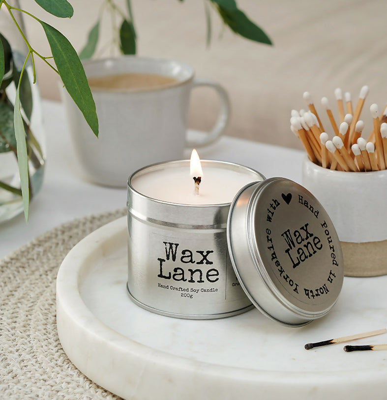 Soy Wax Tin Candle - Peony & Blush Suede