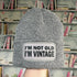 Not Old Vintage Cuffed Rectangular Patch Beanie Hat