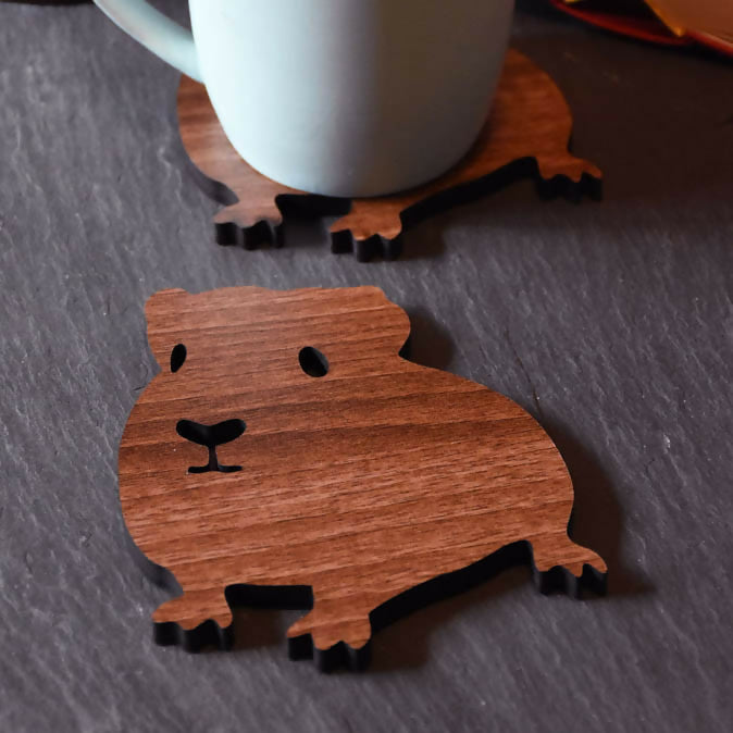 Guinea Pig Laser Cut Wooden Coaster
