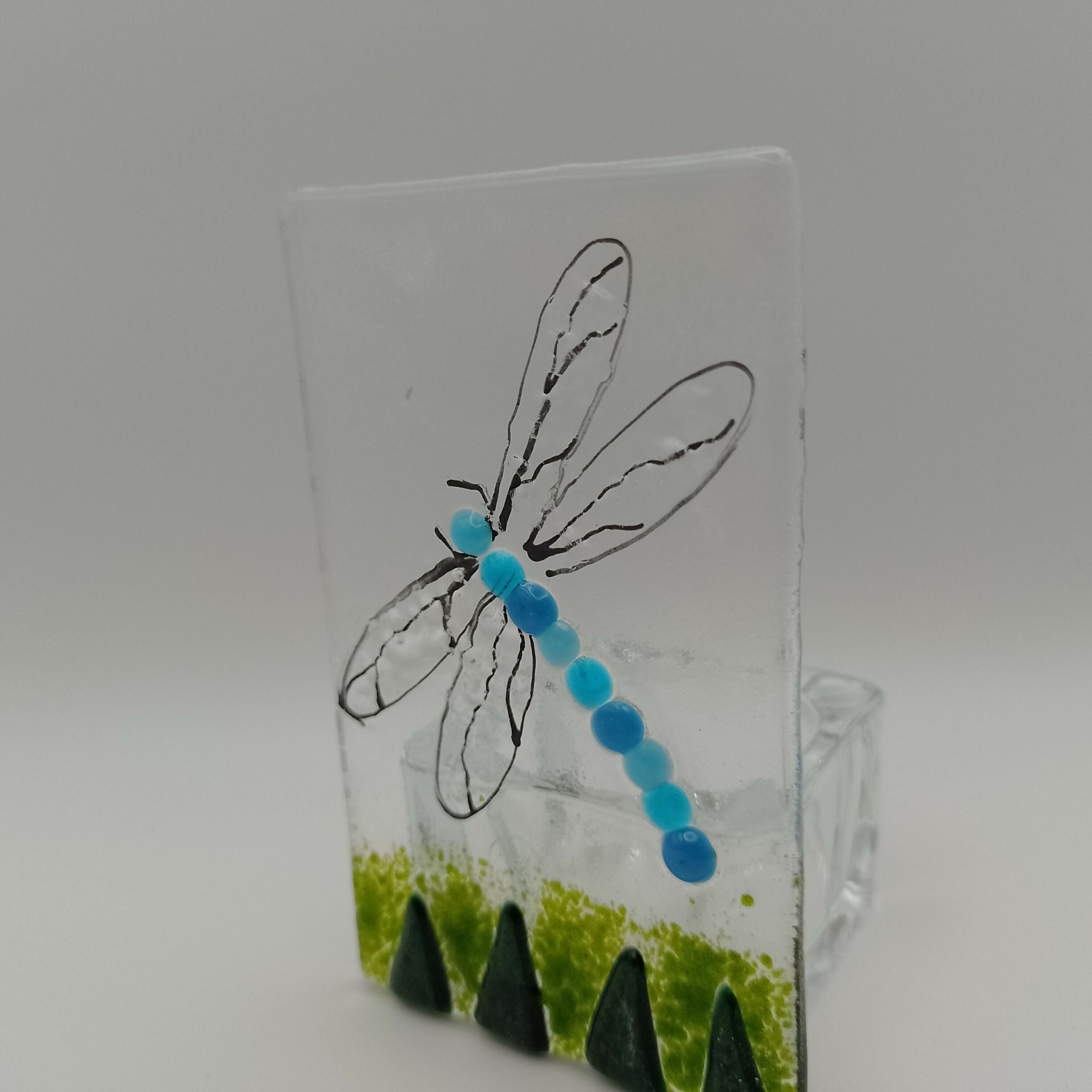 Fused Glass Dragonfly Tealight