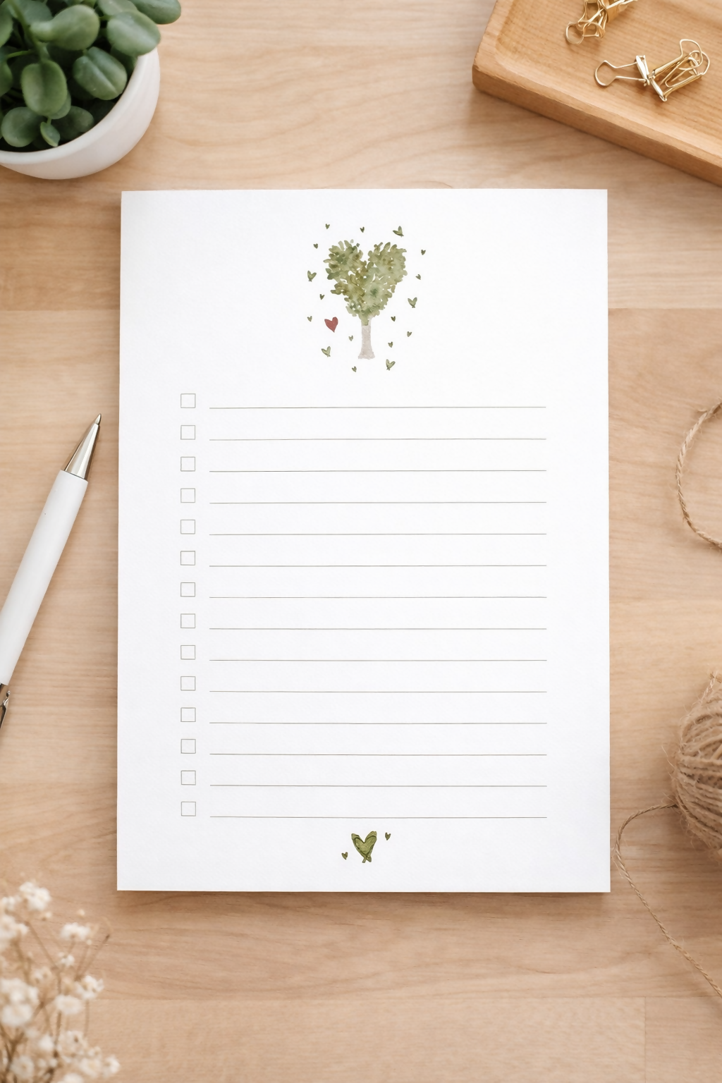 A6 Tear-off Notepad | art led flamingo mushrooms heart tree designs