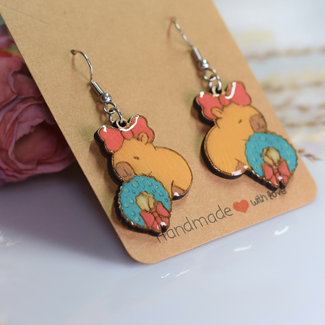 Christmas Capybara Earrings