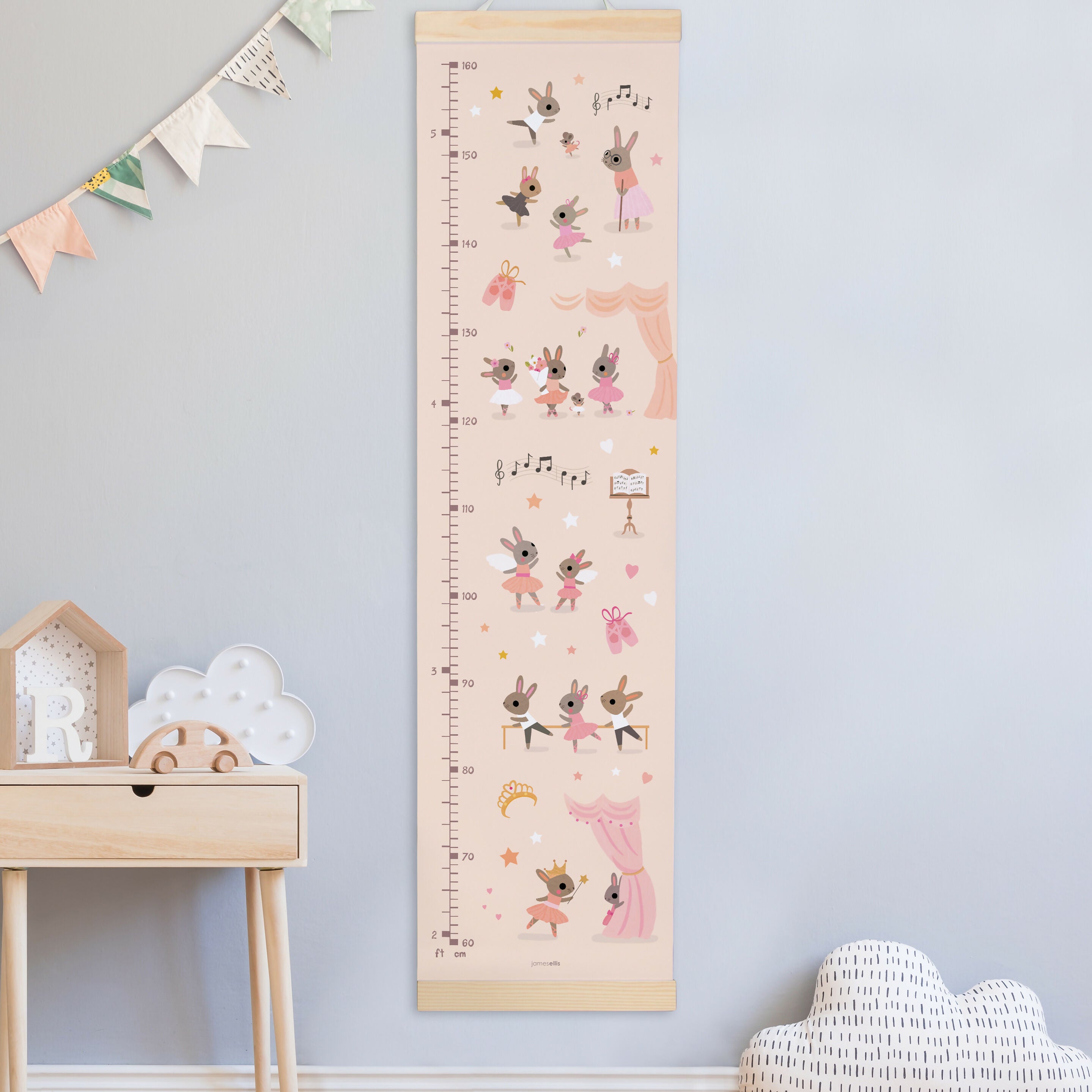Ballet Canvas and Wood Height Chart