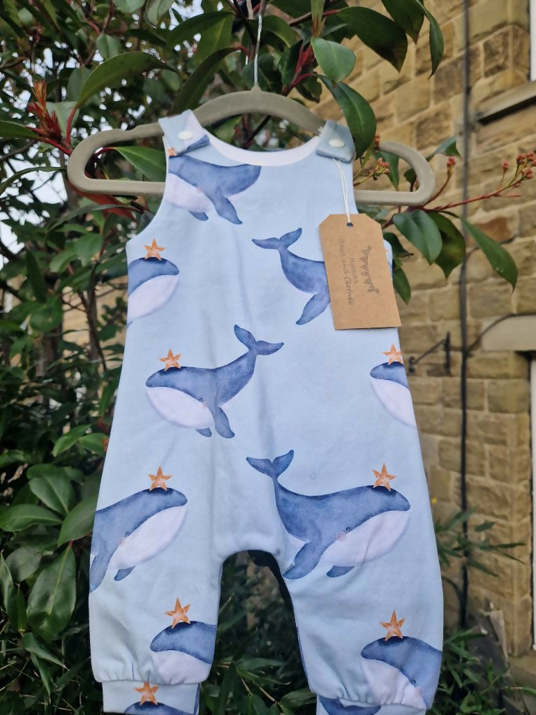 WISHING WHALES ROMPER - NEWBORN
