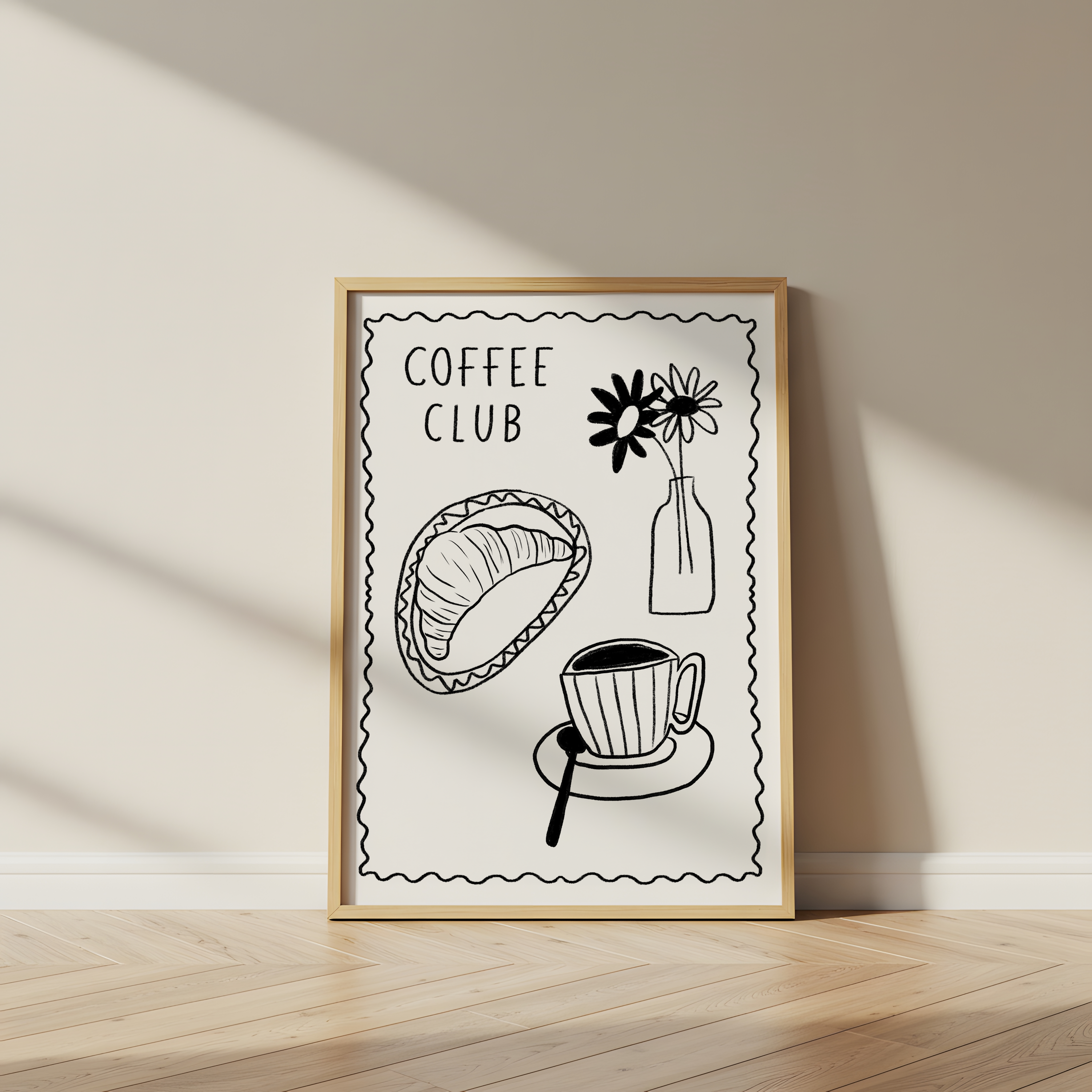 Coffee Club Print - Black & White