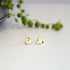 White and Gold Heart Stud Earrings - Handmade Polymer Clay - Polly Plant