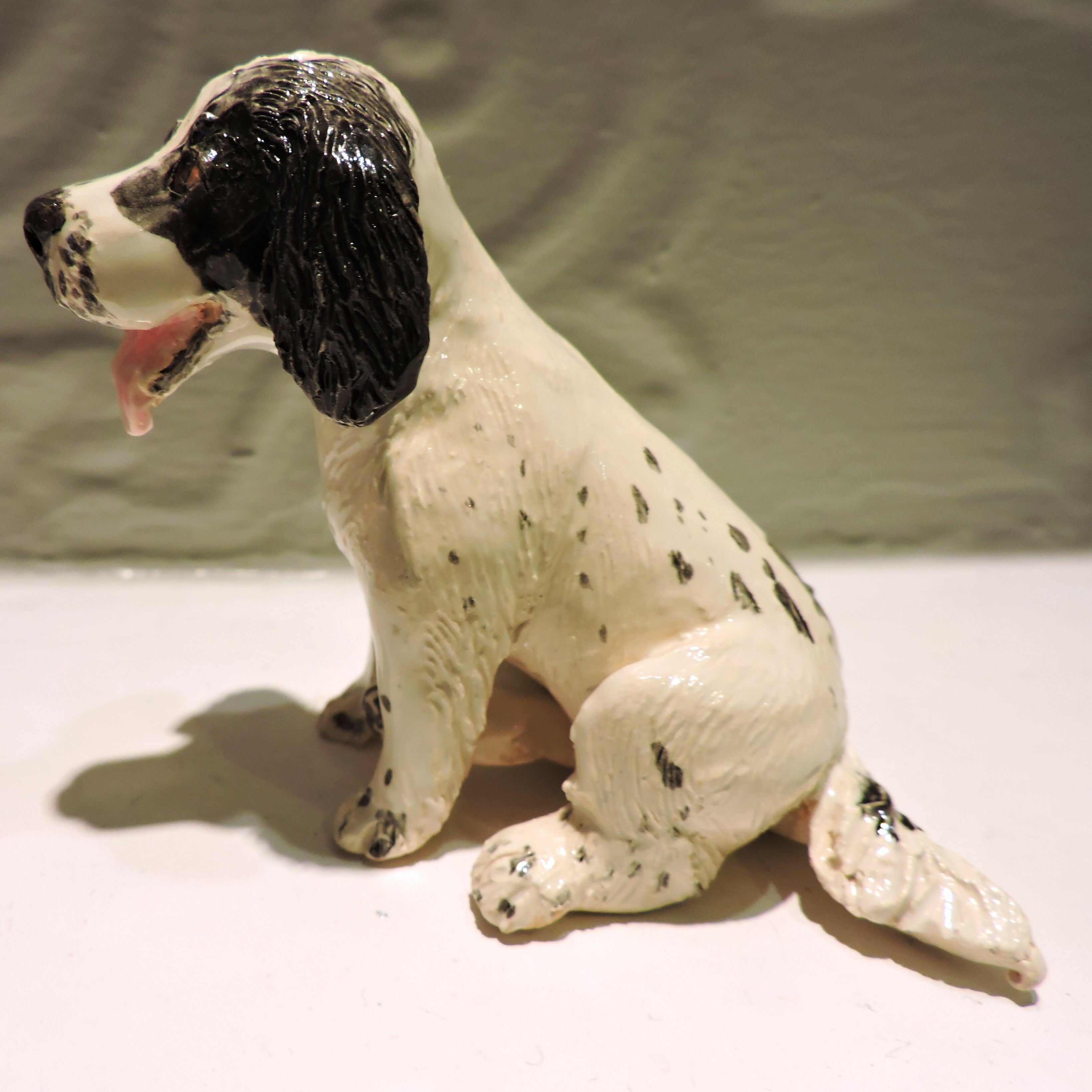 Ceramic Welsh Springer Spaniel Dog Sculpture