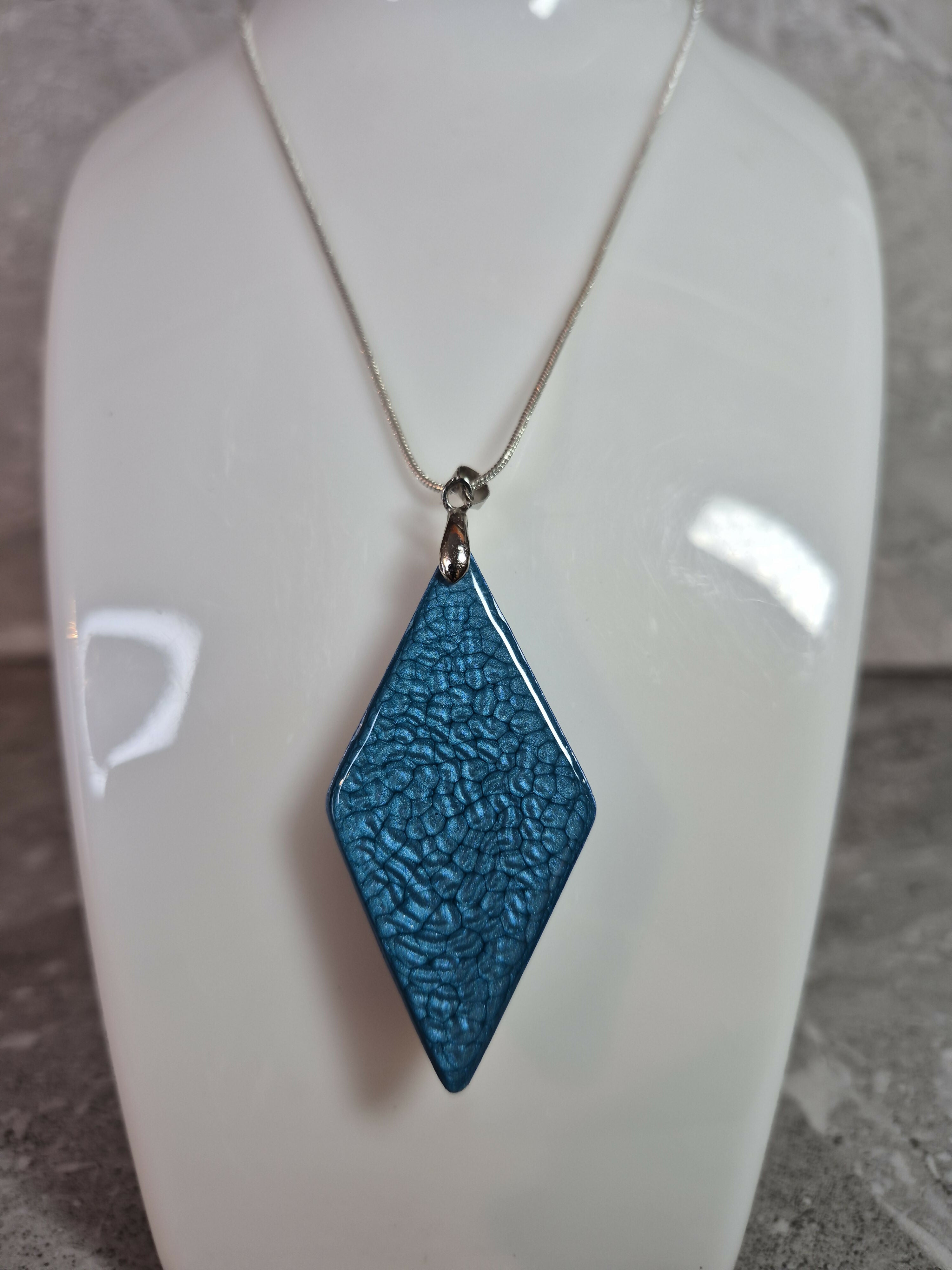 Unique Double Sided, Hand Crafted, Geometric Diamond Pendant