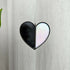 Black & Iridescent White Heart Stained Glass Decoration