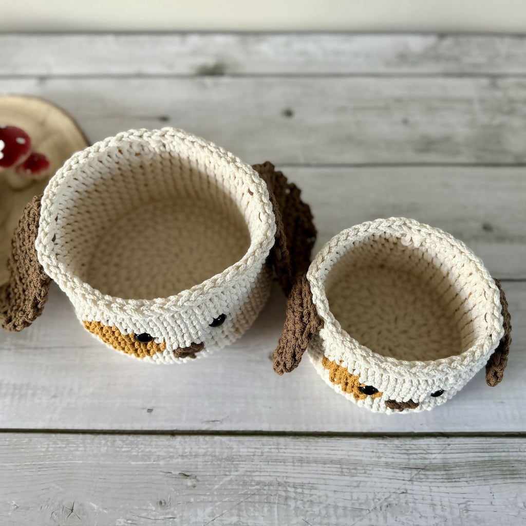 Crochet Puppy Basket