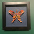 Lovely Multi Coloured Felt Butterfly Mounted In A Black Box Frame