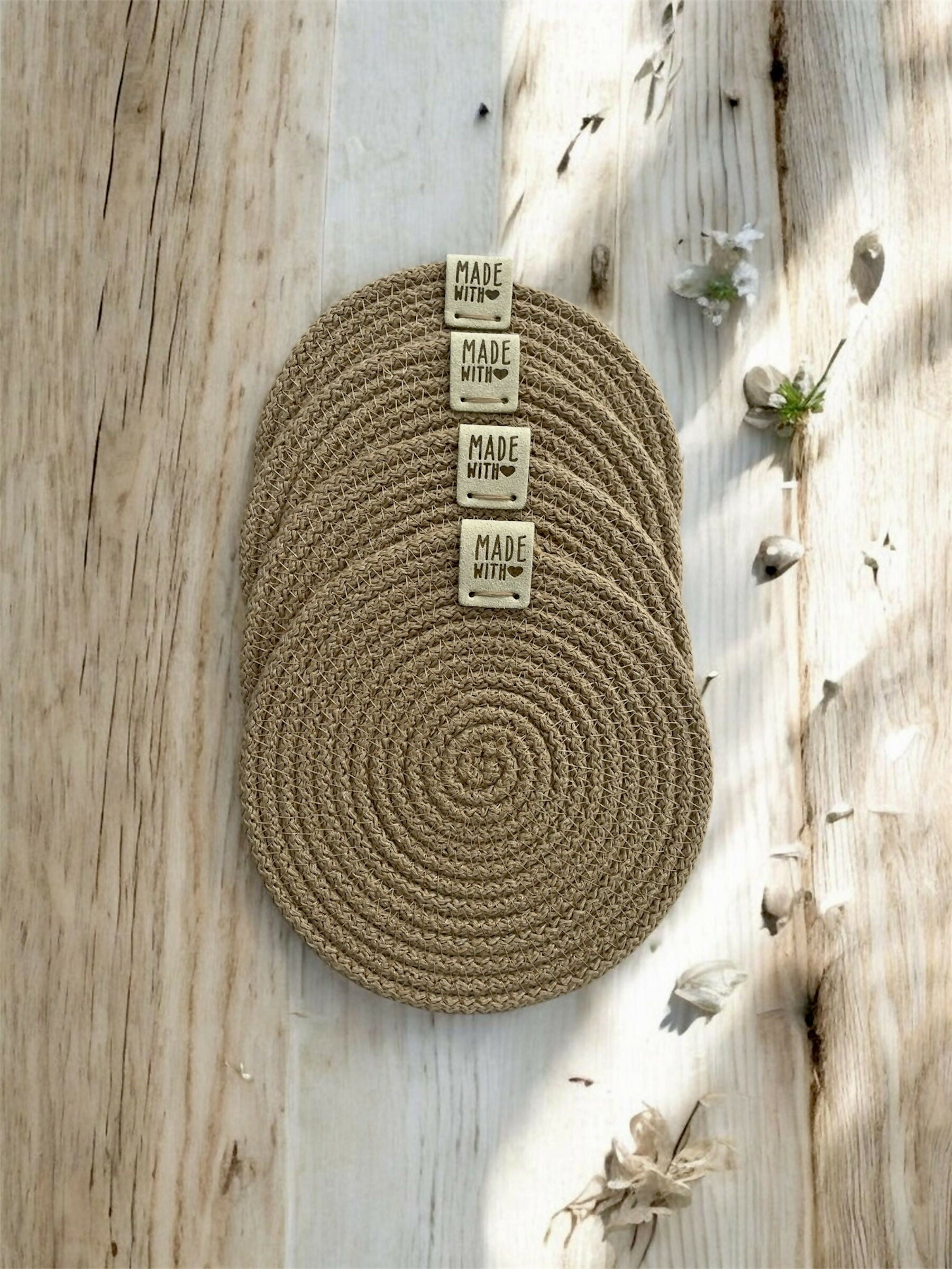 Tressé Cord Coasters, Set of 4