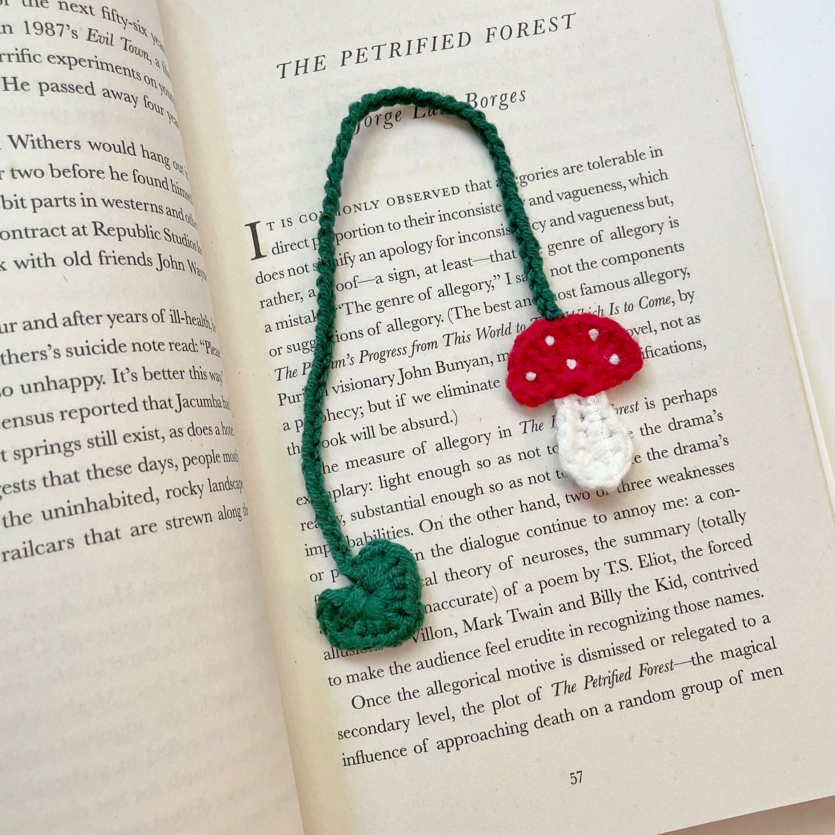 Crochet Mushroom Bookmark