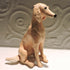 Ceramic Saluki dog sculpture, gold