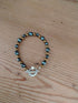 Tibetan Silver Toggle Catch Bracelet with Bronze Hematite and Faceted Grey Hematite.