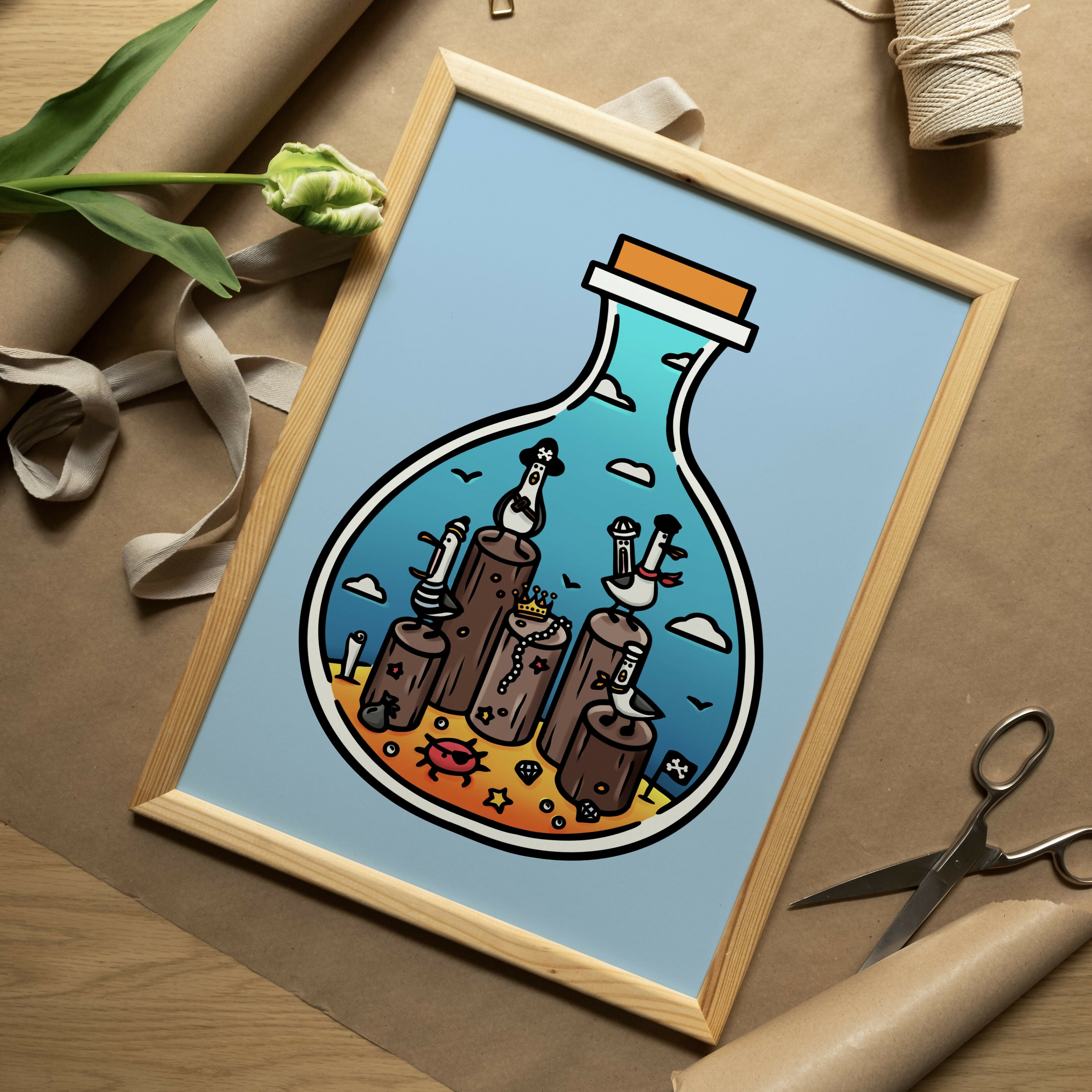 Print - Pirate Seagulls