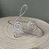 Treble Cleff Music Note Adjustable Arm Cuff Silver